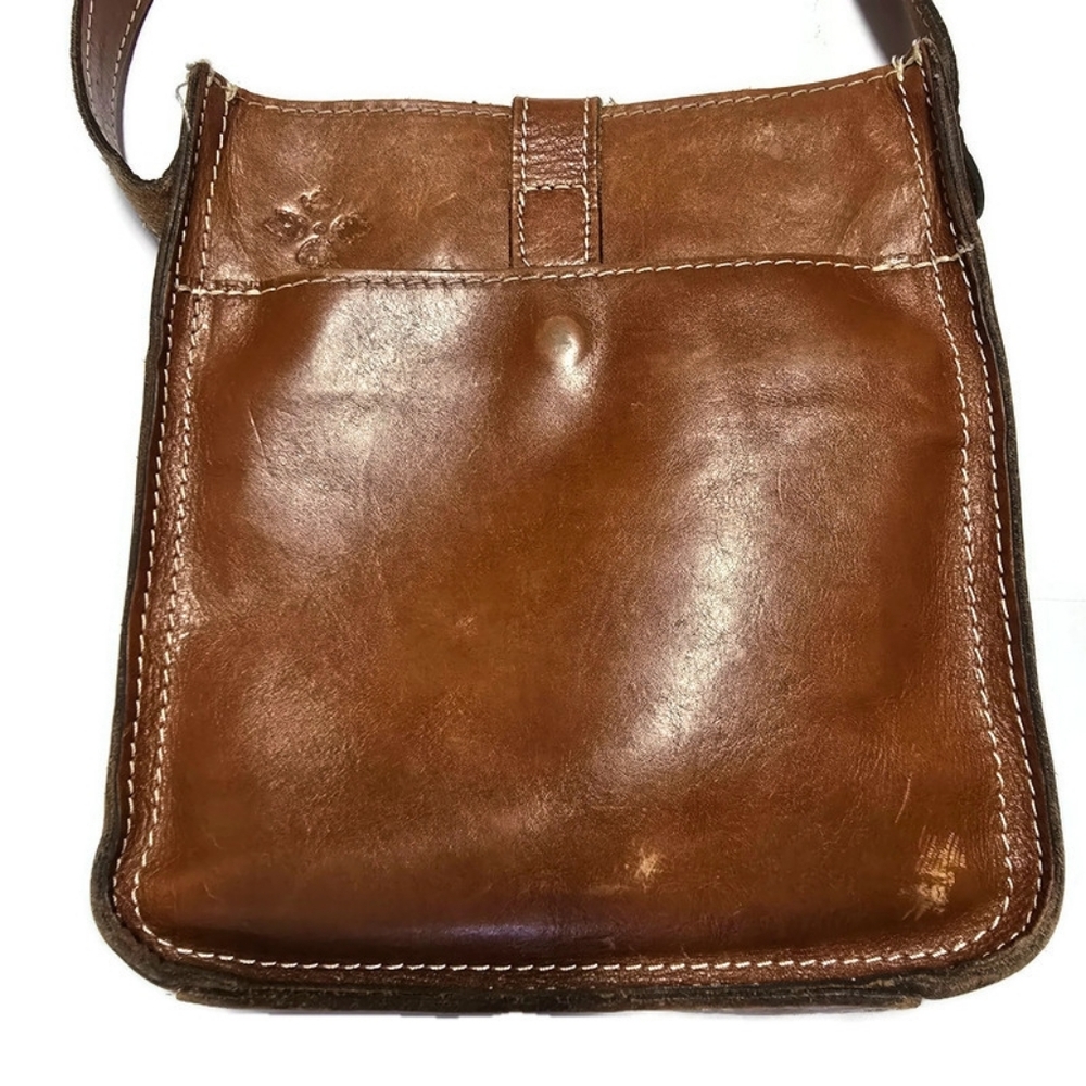 Patricia Nash Venezia Heritage Crossbody Purse Leather Bag Brown 9.5" X 8.5" - Picture 4 of 15